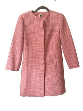✨NWT Anne Klein Powder Pink Tweed Topper Coat S - MSRP $169